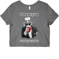 Ladies Slim Fit Crop Top Tee