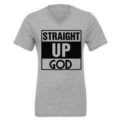 Unisex CVC Jersey V-Neck T-Shirt