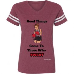 Ladies Relaxed Fit Vintage Sports Tee