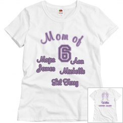 Vee mom of 6 shirt