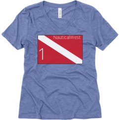 Ladies Relaxed Fit Super Soft Triblend V-Neck Tee