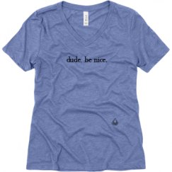 Ladies Relaxed Fit Super Soft Triblend V-Neck Tee