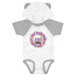 cute raccoon with flowers