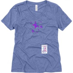 Ladies Relaxed Fit Super Soft Triblend V-Neck Tee