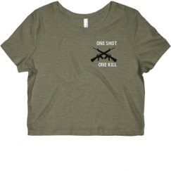 Ladies Slim Fit Crop Top Tee