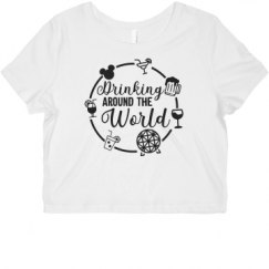 Ladies Slim Fit Crop Top Tee