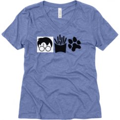 Ladies Relaxed Fit Super Soft Triblend V-Neck Tee