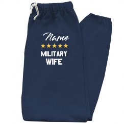 Custom Name Military Wife Camp Sweats
