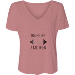 Ladies Flowy Slouchy V-Neck Tee