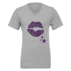 Unisex CVC Jersey V-Neck T-Shirt