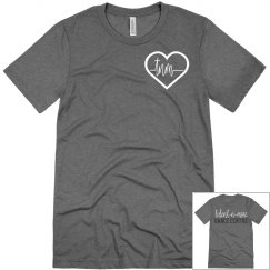 Short Sleeved TNM Heartbeat Tee - GY/WH/DKGY