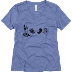 Ladies Relaxed Fit Super Soft Triblend V-Neck Tee