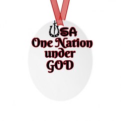 Metal Oval Christmas Ornament