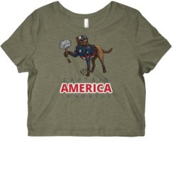 Ladies Slim Fit Crop Top Tee