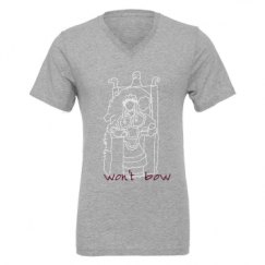 Unisex CVC Jersey V-Neck T-Shirt