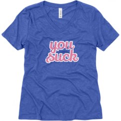 Ladies Relaxed Fit Super Soft Triblend V-Neck Tee