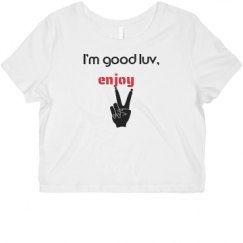 Ladies Slim Fit Crop Top Tee