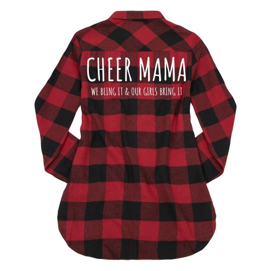 Cheer Mama Flannel - Ladies Long Sleeve 