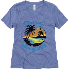 Ladies Relaxed Fit Super Soft Triblend V-Neck Tee