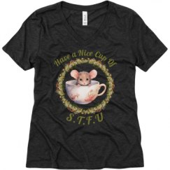 Ladies Relaxed Fit Super Soft Triblend V-Neck Tee