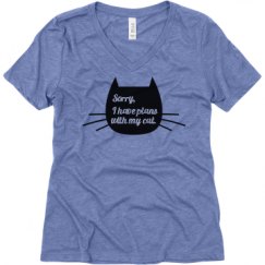 Ladies Relaxed Fit Super Soft Triblend V-Neck Tee