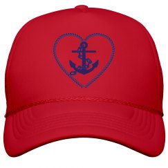 Navy Nautical Heart Anchor