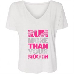 Ladies Flowy Slouchy V-Neck Tee