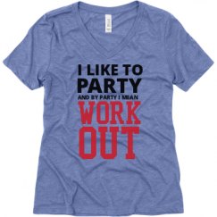 Ladies Relaxed Fit Super Soft Triblend V-Neck Tee