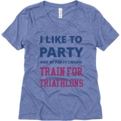 Ladies Relaxed Fit Super Soft Triblend V-Neck Tee