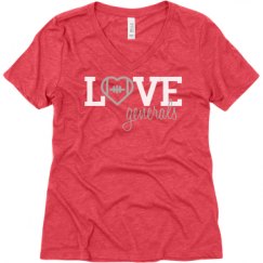 Ladies Relaxed Fit Super Soft Triblend V-Neck Tee