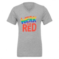 Unisex CVC Jersey V-Neck T-Shirt