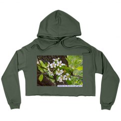 Pear Blossom Photo Lucy LaRue Cropped Hoodie