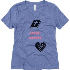 Ladies Relaxed Fit Super Soft Triblend V-Neck Tee