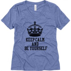 Ladies Relaxed Fit Super Soft Triblend V-Neck Tee