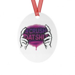 Metal Oval Christmas Ornament