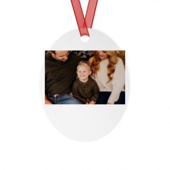 Metal Oval Christmas Ornament