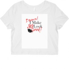 Ladies Slim Fit Crop Top Tee