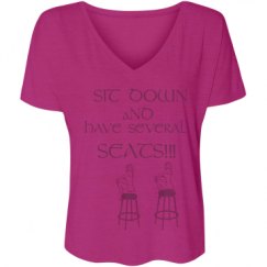 Ladies Flowy Slouchy V-Neck Tee