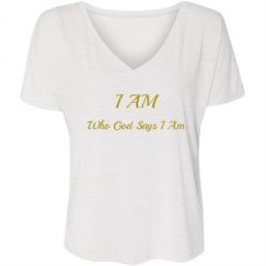 Ladies Flowy Slouchy V-Neck Tee