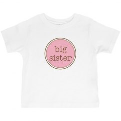 Big Sister Tshirt Pink Brown