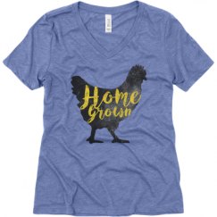 Ladies Relaxed Fit Super Soft Triblend V-Neck Tee