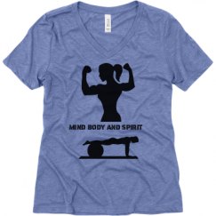 Ladies Relaxed Fit Super Soft Triblend V-Neck Tee