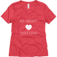 Ladies Relaxed Fit Super Soft Triblend V-Neck Tee