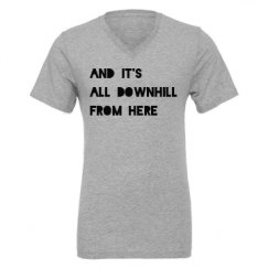 Unisex CVC Jersey V-Neck T-Shirt