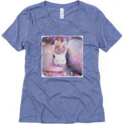 Ladies Relaxed Fit Super Soft Triblend V-Neck Tee