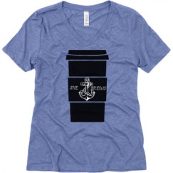 Ladies Relaxed Fit Super Soft Triblend V-Neck Tee