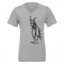 Unisex CVC Jersey V-Neck T-Shirt