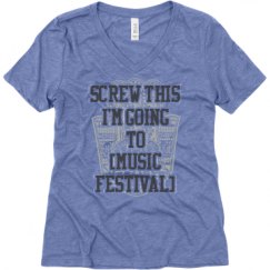 Ladies Relaxed Fit Super Soft Triblend V-Neck Tee