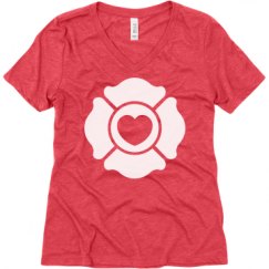 Ladies Relaxed Fit Super Soft Triblend V-Neck Tee