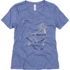 Ladies Relaxed Fit Super Soft Triblend V-Neck Tee